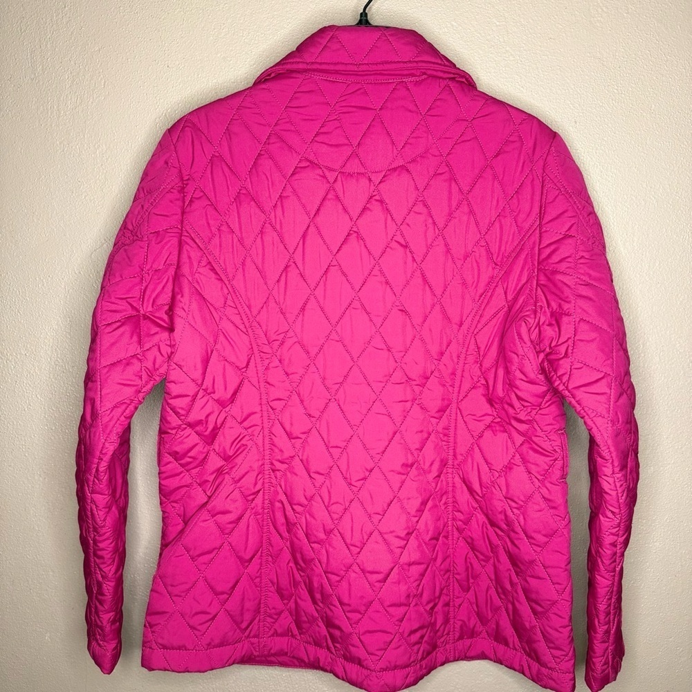 Lands’ End Magenta Pink Quilted Button Up Barn Chore Jacket Women's Size S/P - Picture 11 of 15